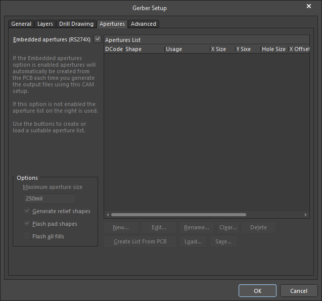 Altium Fabrication Output - Gerber Files - Apertures