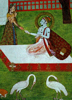Kishangarh Painting, Radha and Krishna Miniature Art India Mughal Rajasthani