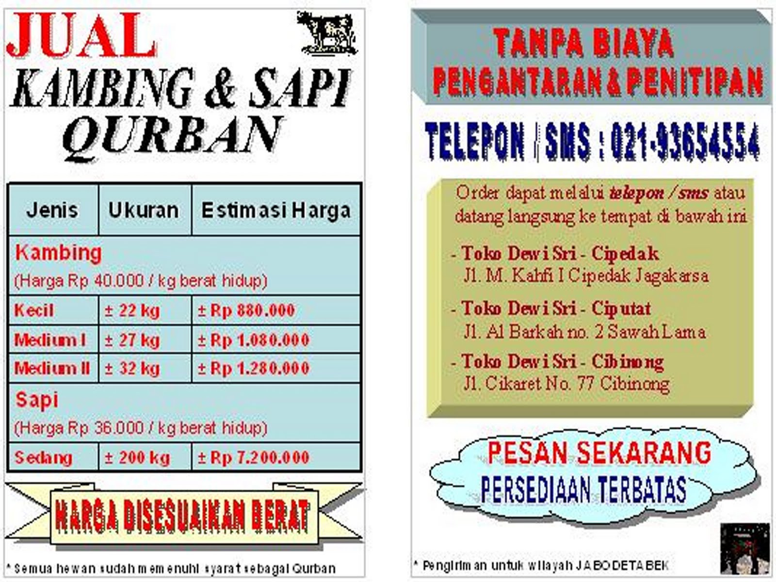 Jual Hewan Qurban Murah