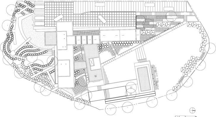 Site plan of Modern contemporary CT House in Mexico