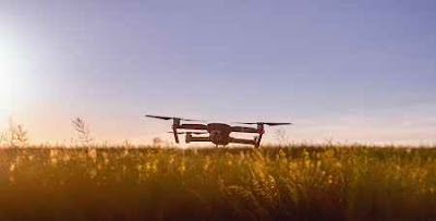 A drone can monitor the wheat ground