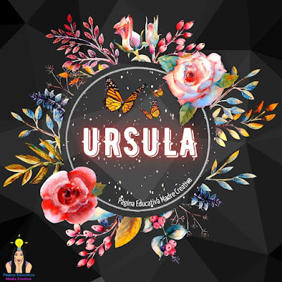 Solapín Nombre Ursula en circulo de rosas gratis