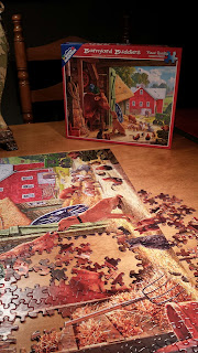 Farm puzzle being put together