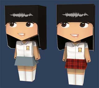 High School Girl Paper Toy