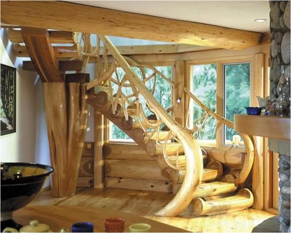 Kiểu cầu thang bằng gỗ khiến bạn ngạc nhiên.