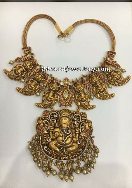 Two Step Nakshi Ganesh Necklace