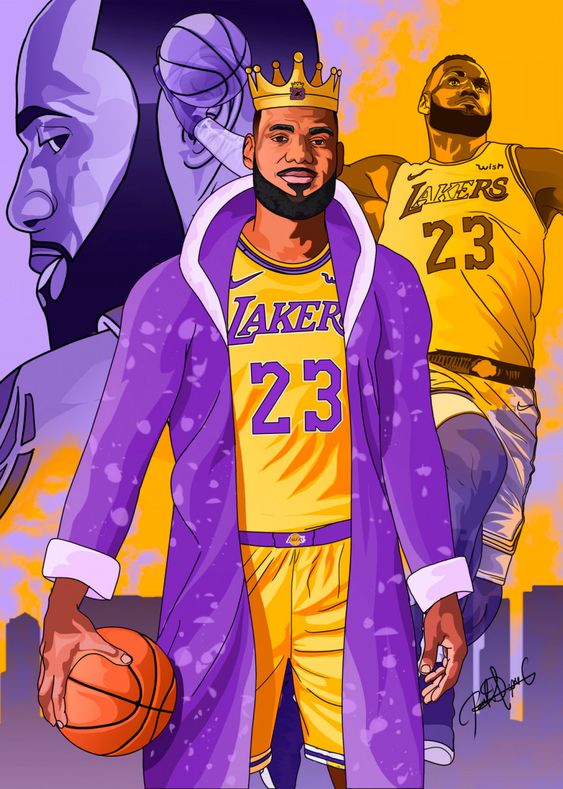 Sports Graphics - digital illustration - Metal poster of Lebron james. Lebron james is one of the best players of NBA History, with Kobe Bryant, Micheal Jordan, Stephan Curry...