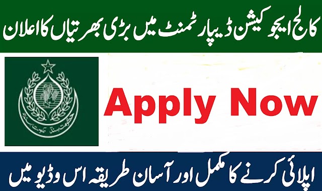 College Education Department Sindh Jobs 2023