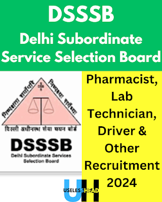 दिल्ली अधीनस्थ सेवा चयन बोर्ड (DSSSB) ने हाल ही में ड्राइवर, स्टाफ कार ड्राइवर, लैब तकनीशियन, फार्मासिस्ट, ड्राफ्ट्समैन, ANM और अन्य विभिन्न पदों के लिए नौकरी की अधिसूचना जारी की है।