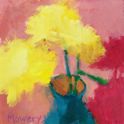 small floral painting by maryland artist Barb Mowery available in her Etsy shop bbmowery