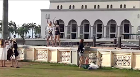 Tourists have been temporarily barred from visiting the iconic City Mosque here following a viral video of two women acting inappropriately.
