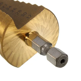 Step Drill Bit Titanium Coated Metric for Steel Metal wood plastic 4-32mm Hown - store