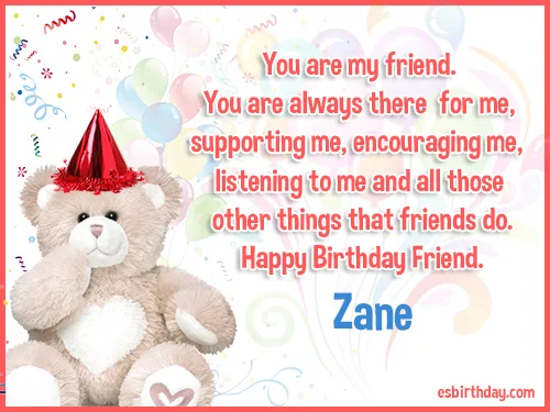 Zane Happy birthday friends always