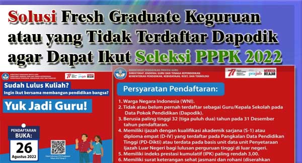 Solusi Fresh Graduate Keguruan atau yang Tidak Terdaftar Dapodik agar Dapat Ikut Seleksi PPPK 2022