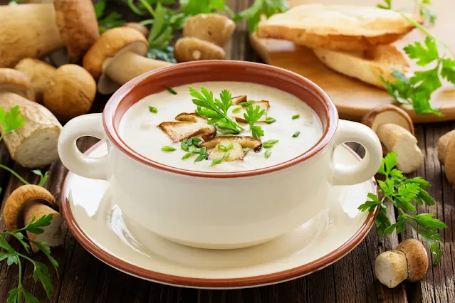 شوربة المشروم مع الكريمة كيتو