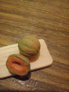 Melon polymer clay miniature 1:12