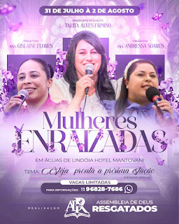 Cartaz Congresso de Mulheres Frase de Mulheres, Mulheres de Fé, Mulher de Deus