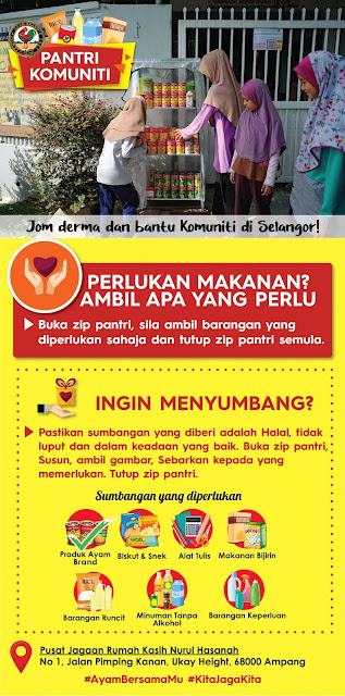 pantri komuniti, #AyamWithU, Anjung Singgah, Pertubuhan Kebajikan Kasih Nurul Hasanah, ayam brand