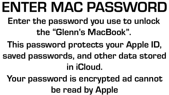 Why enter the password displayed on other Apple devices before using iCloud Keychain