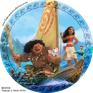 Moana Party Free Printable Wrappers and Toppers for Cupcakes. 