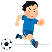 ボールをスルーするサッカー選手のイラスト