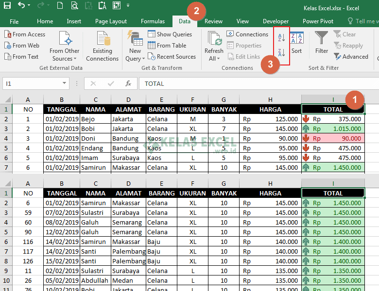 Cara Sortir Mengurutkan Data Di Excel Angka Teks Tanggal Waktu