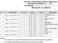 Download Jadwal Penilaian Tengah Semester (PTS) SD Kurikulum 2013 Revisi