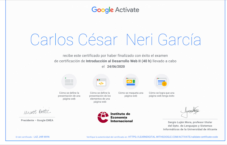 Certificación en Introducción al Desarrollo WEB II