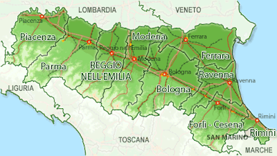 Emilia Romagna Map Political Regions
