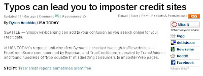 Typos can lead you to imposter credit sites