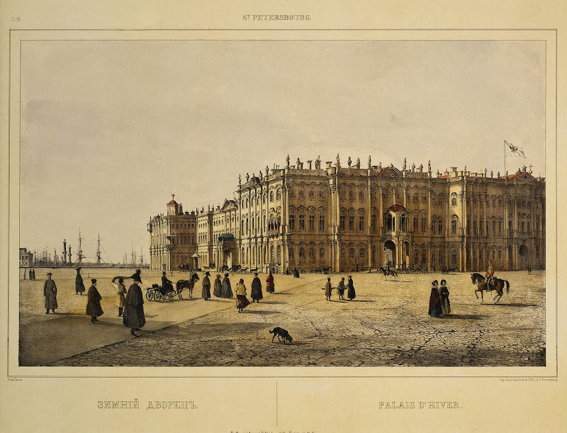 View of the Winter Palace from the Admiralty by Ferdinand Perrot - Architecture, Cityscape, Landscape Art Prints from Hermitage Museum