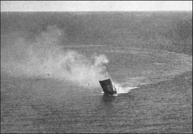 HMS Dorsetshire sinks on 5 April 1942. worldwartwo.filminspector.com