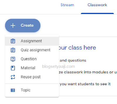 Membuat tugas di google classroom