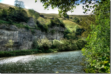 river wye at miller's dale in derbyshire copy