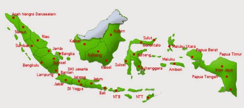 Daftar 34 nama  provinsi di indonesia dan Ibukota Lengkap 