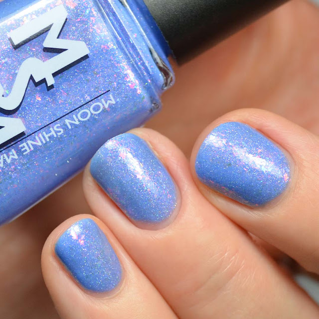 periwinkle nail polish with shimmer and flakies swatch