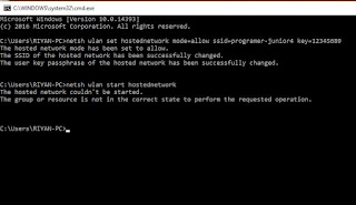 Hosted Network tidak bisa diberjalan