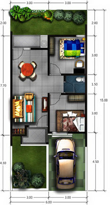 Gambar Desain Rumah Type 45 - Desain Denah Rumah Terbaru