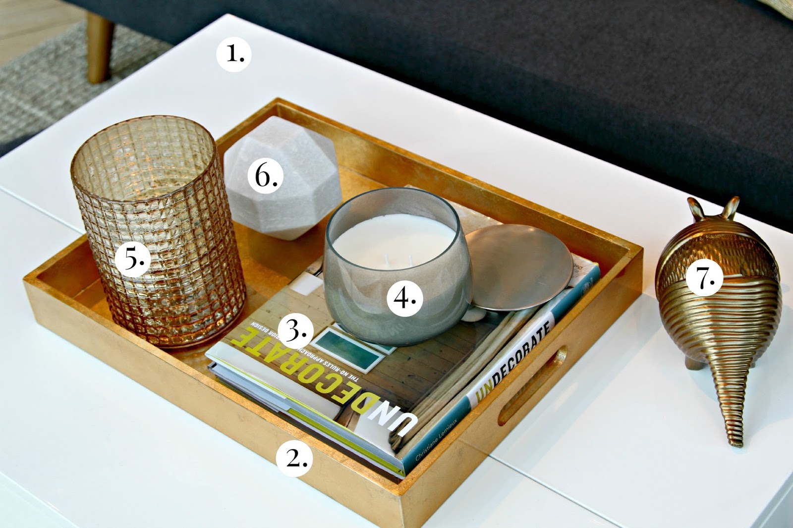 6 steps to styling a coffee table tray