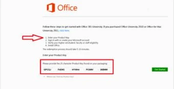 Entering a valid license key during Office 2023 installation