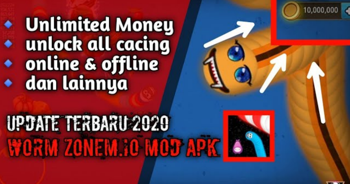 KEBAL!? Download Game Cacing Worms Zone Mod Apk [Unlimited Money & Full