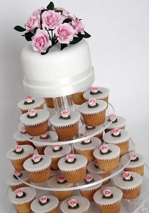 pink cupcake wedding cakes