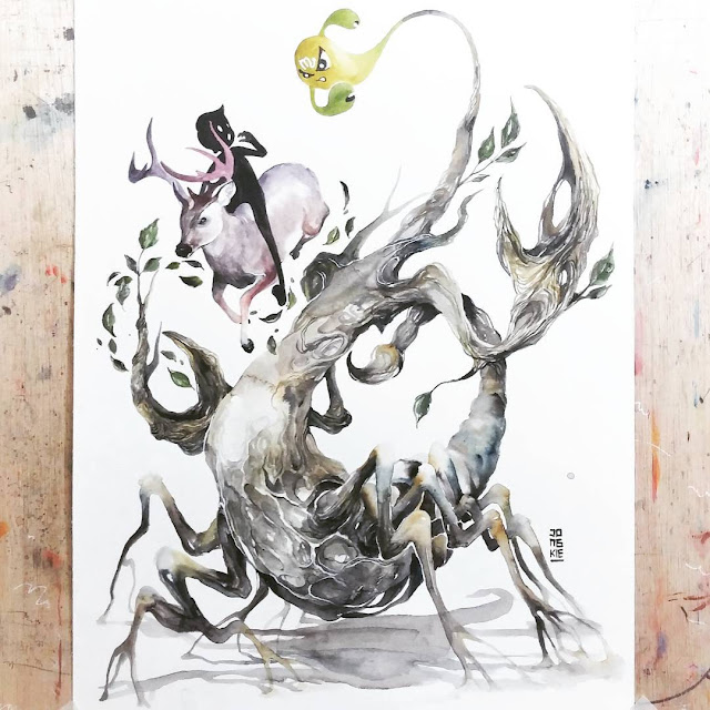 Amazing Watercolor Painting Mr. Black Editions