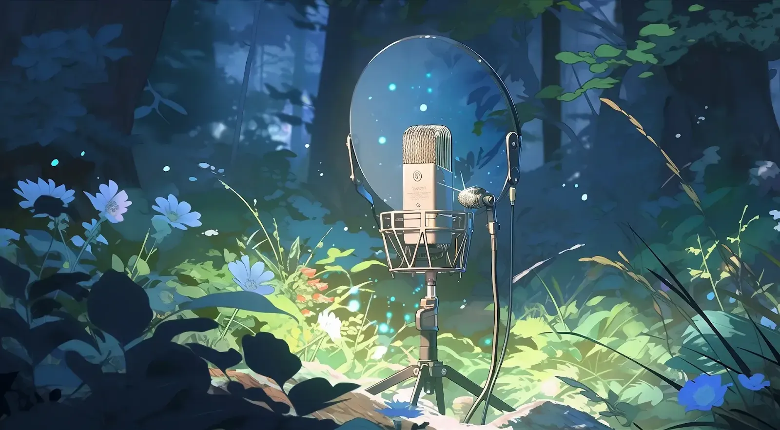 Mikrofon w lesie