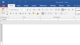 ms word file menu open