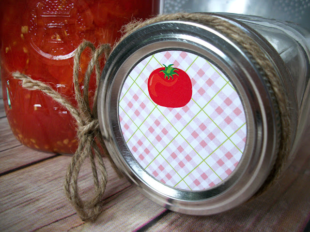 Plaid Tomato Canning Jar Labels