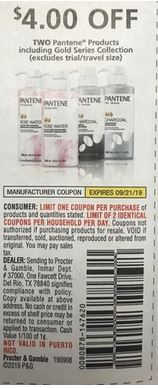 $4.00/2 Pantene products Coupon from "RMN" insert week of 9/8.