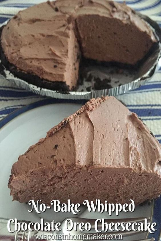 Many times necessity is the mother of invention especially when it comes to recipes. This recipe for No-Bake Whipped Chocolate Oreo Cheesecake is a great example of this.