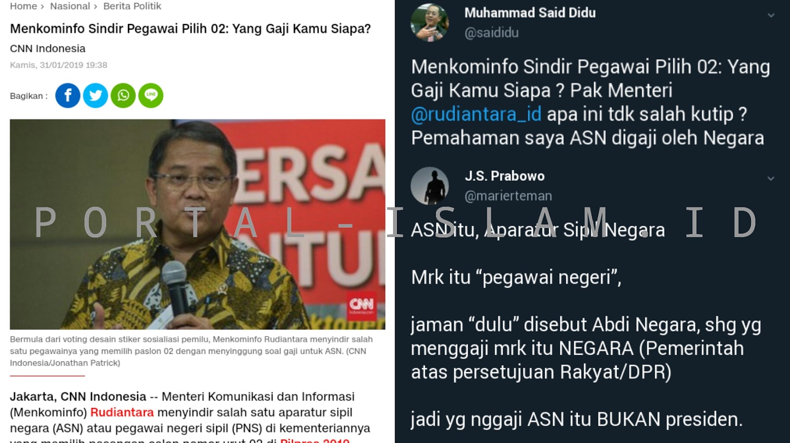 Asn Pilih 02 Menkominfo Rudiantara Yang Gaji Ibu Siapa Suryo