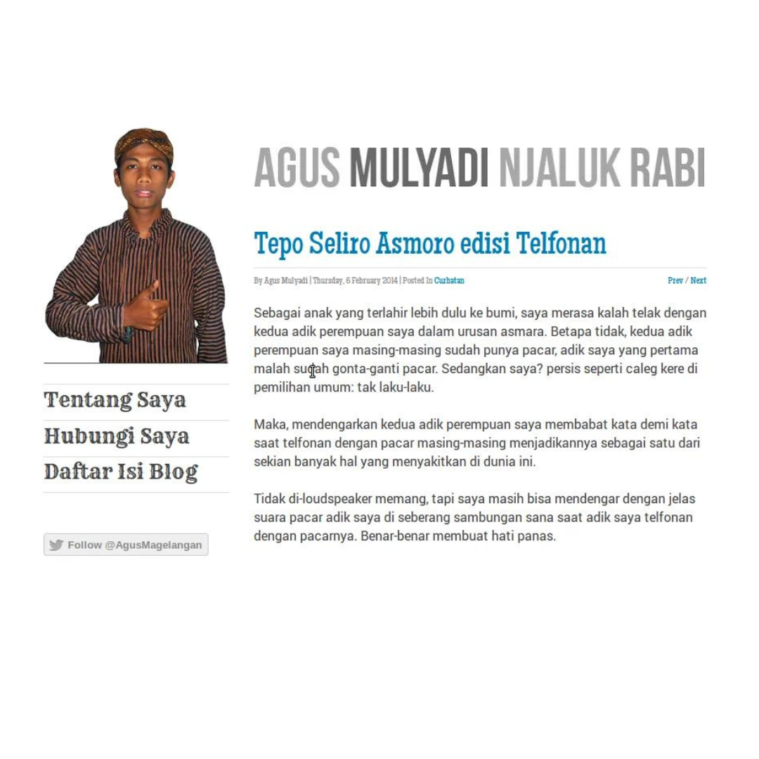 Template Blogger Mirip Agus Mulyadi